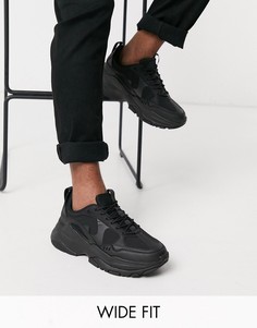 Черные кроссовки на массивной подошве для широкой стопы ASOS DESIGN-Черный