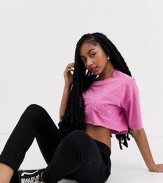 Короткая розовая футболка с карманом ASOS DESIGN Petite-Розовый