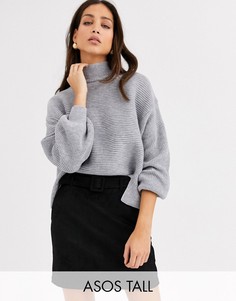 Джемпер с асимметричным краем ASOS DESIGN Tall-Серый