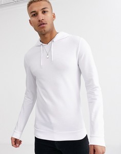 Обтягивающий худи белого цвета ASOS DESIGN-Белый