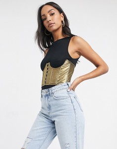 Пояс-корсет без чашечек с застежкой спереди ASOS DESIGN-Медный