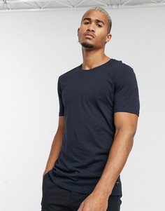 Темно-синяя футболка с закругленным краем Only & Sons-Темно-синий