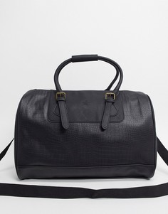 Черная сумка из искусственной крокодиловой кожи с тиснением ASOS DESIGN-Черный