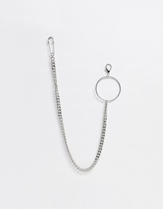 Серебристая цепочка ASOS DESIGN-Серебряный