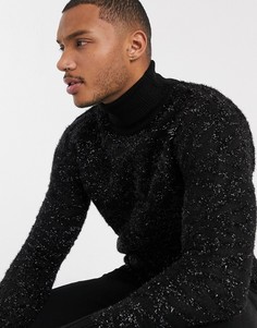 Водолазка с эффектом металлик Night Addict-Черный