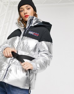 Дутая куртка с поясом Tommy Jeans-Серебряный