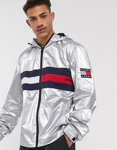 Куртка с капюшоном с эффектом металлик Tommy Jeans-Серебряный