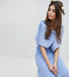 Кейп из искусственного меха Maya-Синий