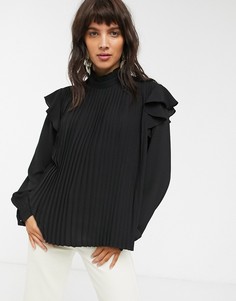 Плиссированная блузка In Wear-Черный