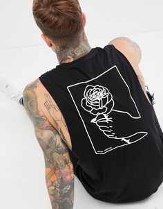 Футболка без рукавов с принтом на спине ASOS DESIGN-Белый