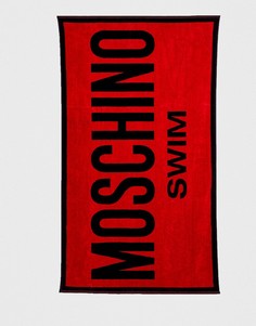 Полотенце с принтом логотипа Moschino-Красный