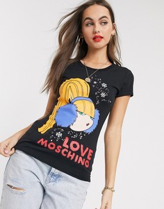 Футболка с логотипом Love Moschino-Черный