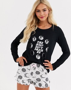 Пижамный комплект с шортами Brave Soul-Черный