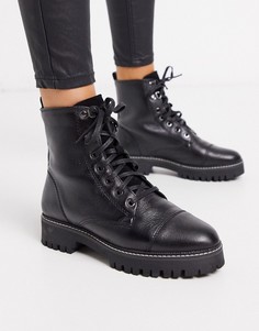 Черные ботинки на шнуровке River Island-Черный
