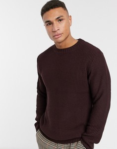 Джемпер из вафельного трикотажа рыжего цвета River Island-Красный