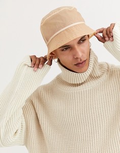 Бежевая панама из органзы ASOS DESIGN-Коричневый