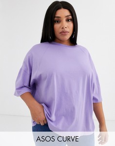 Фиолетовая oversize-футболка ASOS DESIGN Curve-Фиолетовый