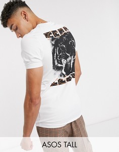 Футболка скинни с вышивкой ASOS DESIGN Tall-Белый