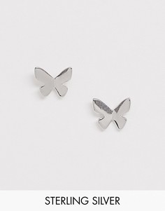 Серебряные серьги-гвоздики с отделкой в виде бабочки Olivia Burton1-Серебряный