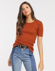 Футболка в рубчик Brave Soul-Оранжевый