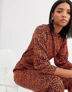 Блузка со звериным принтом Vila-Мульти