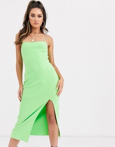 Неоновое зеленое платье миди Bec & Bridge-Зеленый