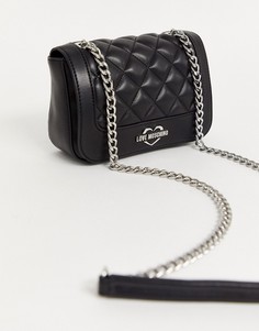 Черная стеганая сумка на плечо Love Moschino-Черный