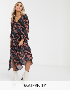 Платье миди с цветочным принтом Topshop Maternity-Мульти