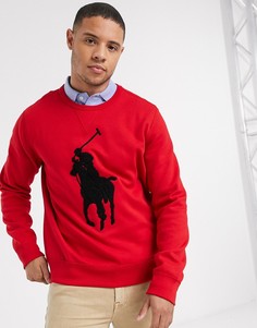 Красный свитшот с большим логотипом Polo Ralph Lauren