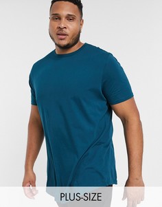Сине-зеленая футболка с асимметричным краем River Island big & tall-Синий