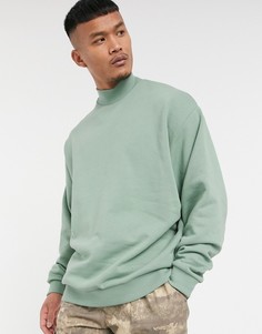 Светло-зеленый свободный свитшот с высоким воротом ASOS DESIGN