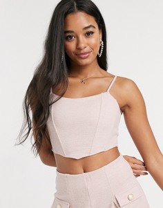 Розовый корсет от комплекта из ткани букле ASOS DESIGN