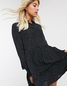 Платье-рубашка в горошек Miss Selfridge-Черный