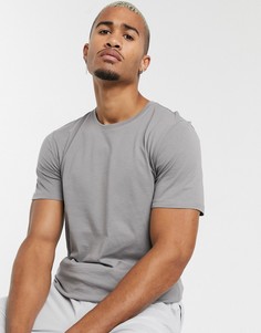 Серая длинная футболка с асимметричным подолом Only & Sons-Серый