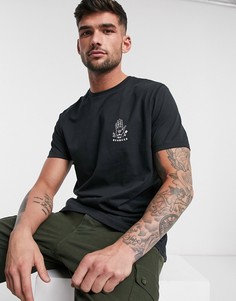 Черная oversize-футболка с принтом на груди New Look-Черный