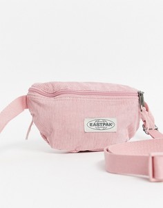 Розовая вельветовая сумка-кошелек на пояс Eastpak-Розовый
