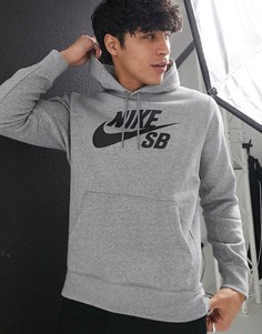 Серый худи с логотипом Nike