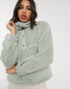 Джемпер мятного цвета с кнопками Bershka-Зеленый