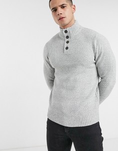 Серый джемпер с воротником на молнии Burton Menswear