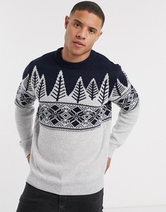 Трикотажный джемпер с узором Burton Menswear-Кремовый