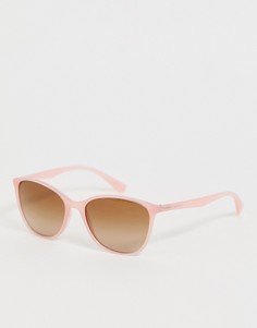Коралловые солнцезащитные очки в квадратной оправе Emporio Armani-Розовый