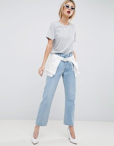 Прямые джинсы с накладкой ASOS DESIGN Florence authentic-Синий