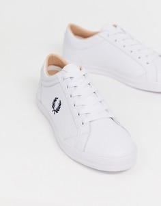 Белые кожаные кроссовки Fred Perry Baseline-Белый