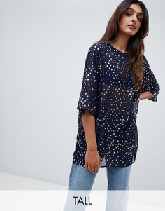 Свободный топ с блестками Glamorous Tall-Темно-синий