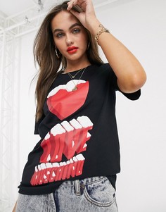 Футболка с логотипом Love Moschino-Черный