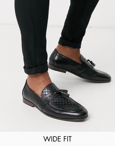 Черные лоферы для широкой стопы с тиснением River Island-Черный