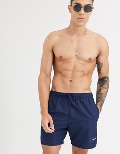 Шорты для плавания средней длины с затягивающимся шнурком Calvin Klein-Синий