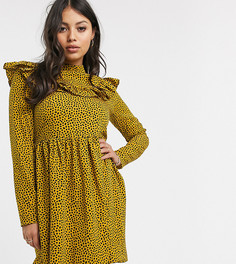 Короткое приталенное платье с длинными рукавами Glamorous Petite-Желтый