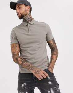 Бежевое поло из органического хлопка ASOS DESIGN-Зеленый