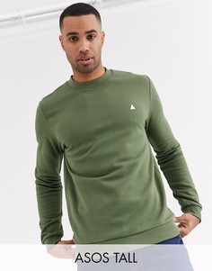 Свитшот цвета хаки с треугольником ASOS DESIGN Tall-Зеленый